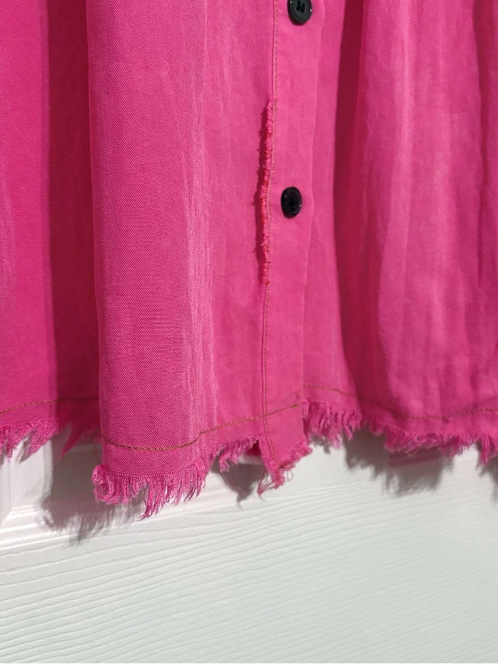 Umgee Hot Pink Women's Distressed Tunic - Picture 3 of 6